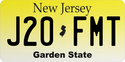 NJ license plate J20FMT