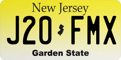 NJ license plate J20FMX
