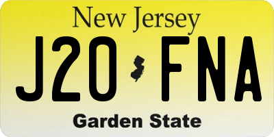 NJ license plate J20FNA