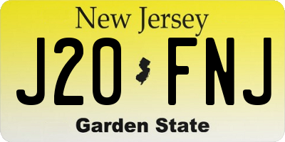 NJ license plate J20FNJ