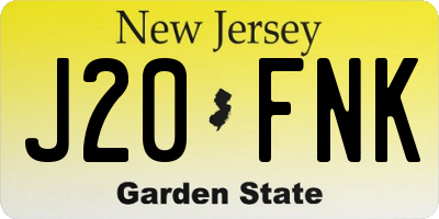NJ license plate J20FNK