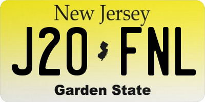 NJ license plate J20FNL
