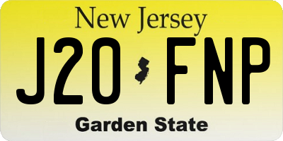 NJ license plate J20FNP