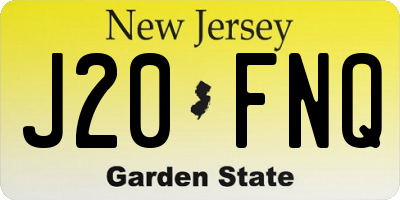 NJ license plate J20FNQ