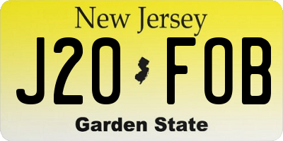 NJ license plate J20FOB