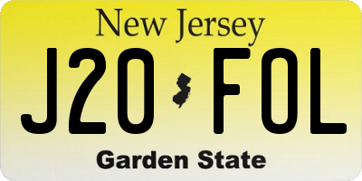 NJ license plate J20FOL