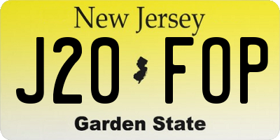 NJ license plate J20FOP