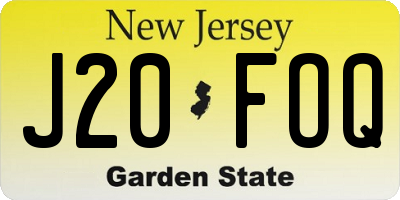 NJ license plate J20FOQ