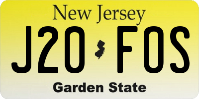 NJ license plate J20FOS