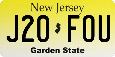 NJ license plate J20FOU