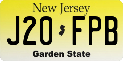 NJ license plate J20FPB