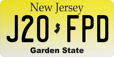 NJ license plate J20FPD