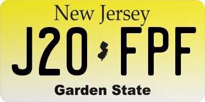 NJ license plate J20FPF