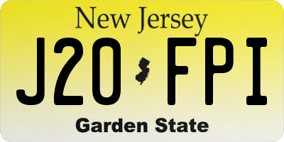 NJ license plate J20FPI