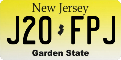 NJ license plate J20FPJ