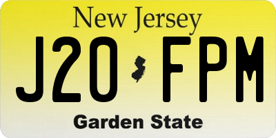 NJ license plate J20FPM