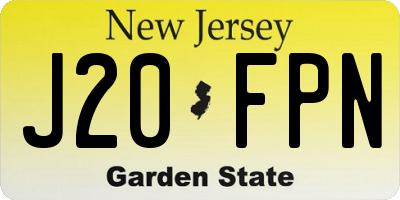NJ license plate J20FPN