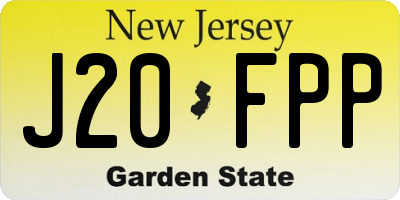 NJ license plate J20FPP