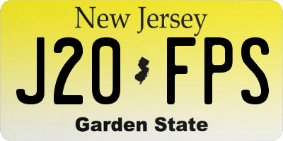 NJ license plate J20FPS