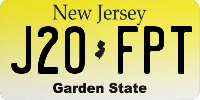 NJ license plate J20FPT