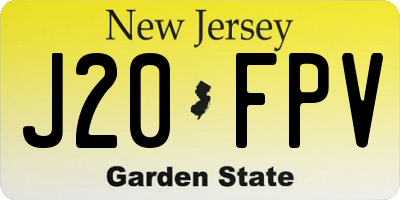 NJ license plate J20FPV