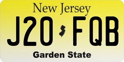 NJ license plate J20FQB