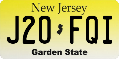NJ license plate J20FQI