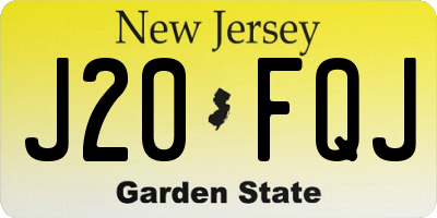 NJ license plate J20FQJ