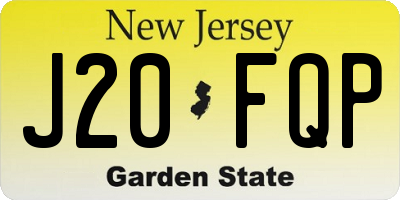 NJ license plate J20FQP