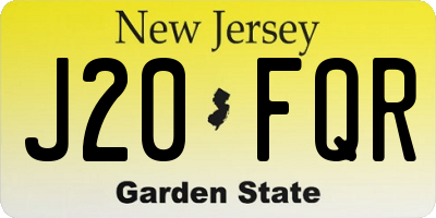 NJ license plate J20FQR
