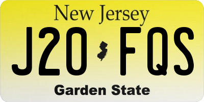 NJ license plate J20FQS