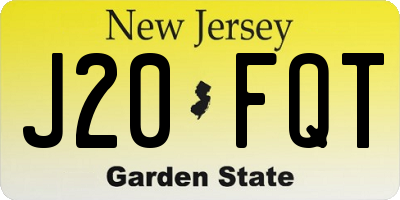 NJ license plate J20FQT