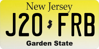 NJ license plate J20FRB