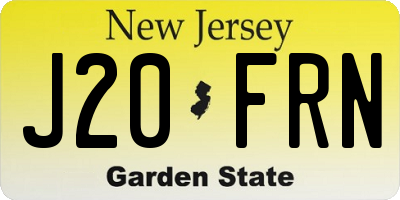 NJ license plate J20FRN