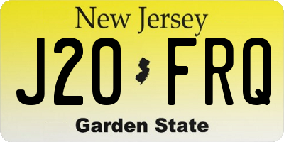 NJ license plate J20FRQ