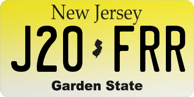 NJ license plate J20FRR