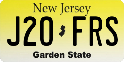 NJ license plate J20FRS