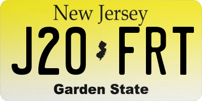 NJ license plate J20FRT