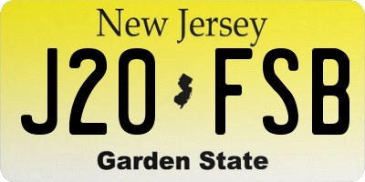 NJ license plate J20FSB
