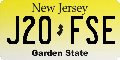 NJ license plate J20FSE