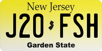 NJ license plate J20FSH