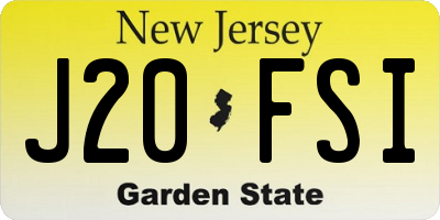 NJ license plate J20FSI