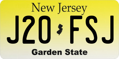 NJ license plate J20FSJ