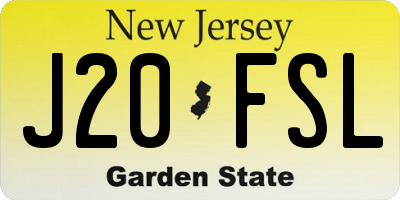 NJ license plate J20FSL