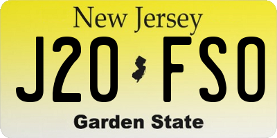 NJ license plate J20FSO