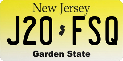 NJ license plate J20FSQ