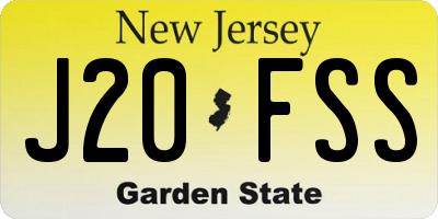NJ license plate J20FSS