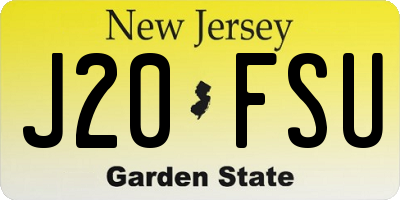 NJ license plate J20FSU