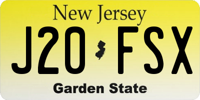 NJ license plate J20FSX