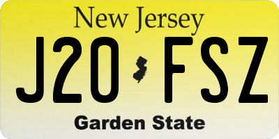 NJ license plate J20FSZ